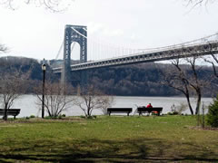 View of the George Washington Bridge from the park